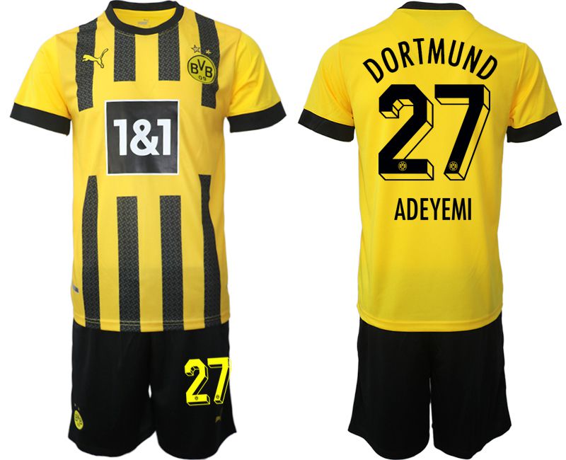 Men 2022-2023 Club Borussia Dortmund home yellow 27 Soccer Jersey